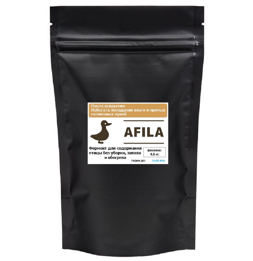 Фермент в подстилку птице для содержания без уборки, запаха и обогрева "AFILA" Фермент в подстилку птице для содержания без уборки, запаха и обогрева "AFILA"